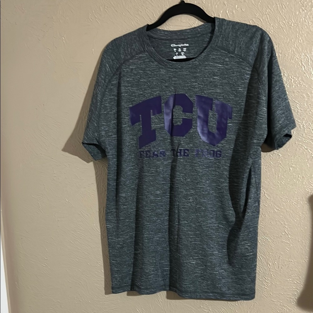 Champion Purple and Gray TCU Short Sleeve Tee